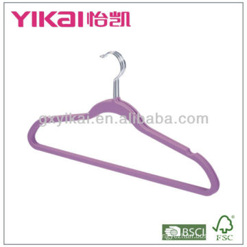 Rubber Coated plastic hanger with notches and trousers bar